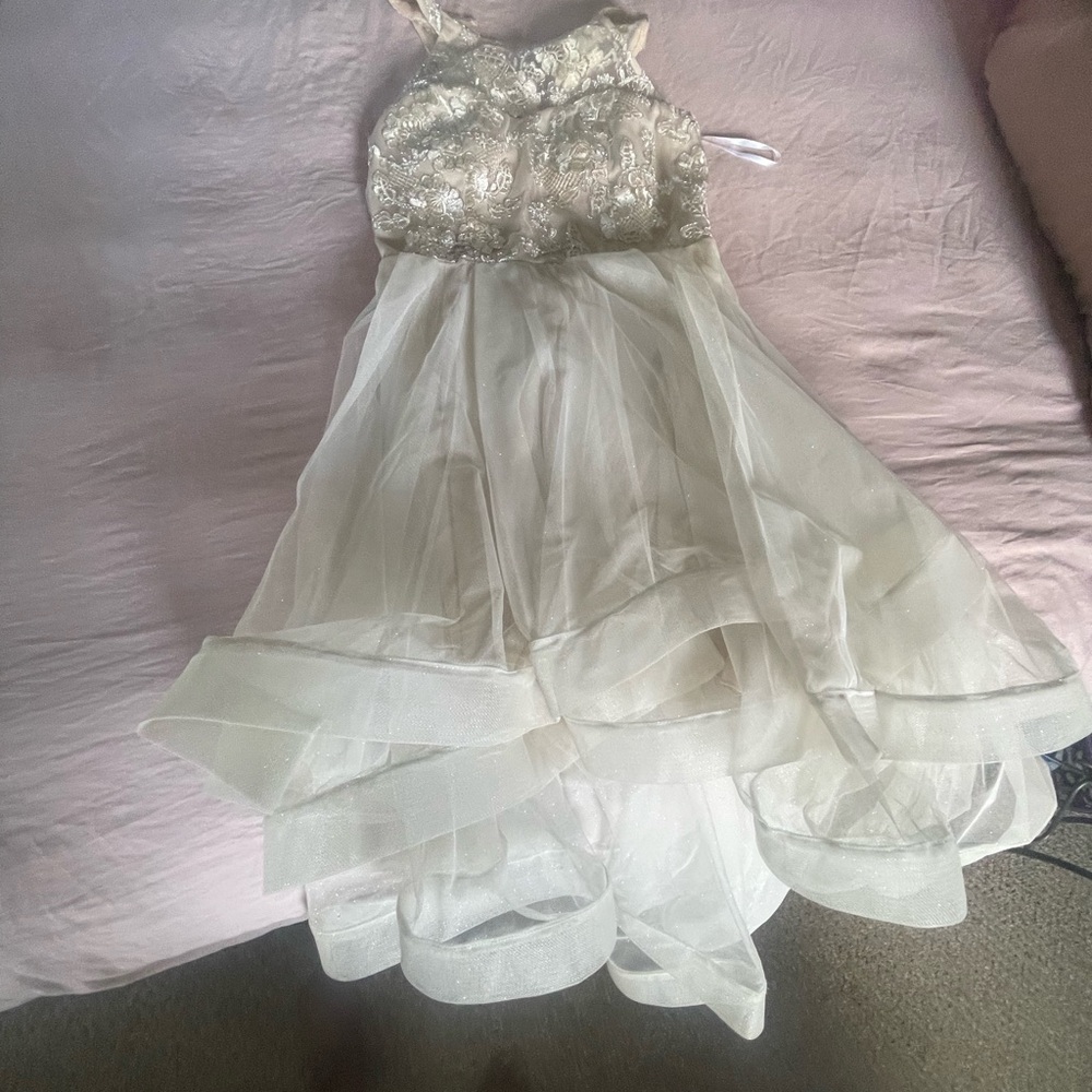 White Halter Sleeveless Formal Dress